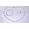 Fashion Jewelry ~ White Faux Pearls Necklace Earrings and Bracelet