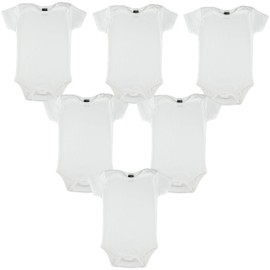 Little Pipers - Body para bebé (algodón, 3 unidades), color blanco, White Short Sleeves (6pk), 12-18 Meses