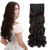 REECHO 24" Curly Wavy 4 Pieces Set Thick Clip in