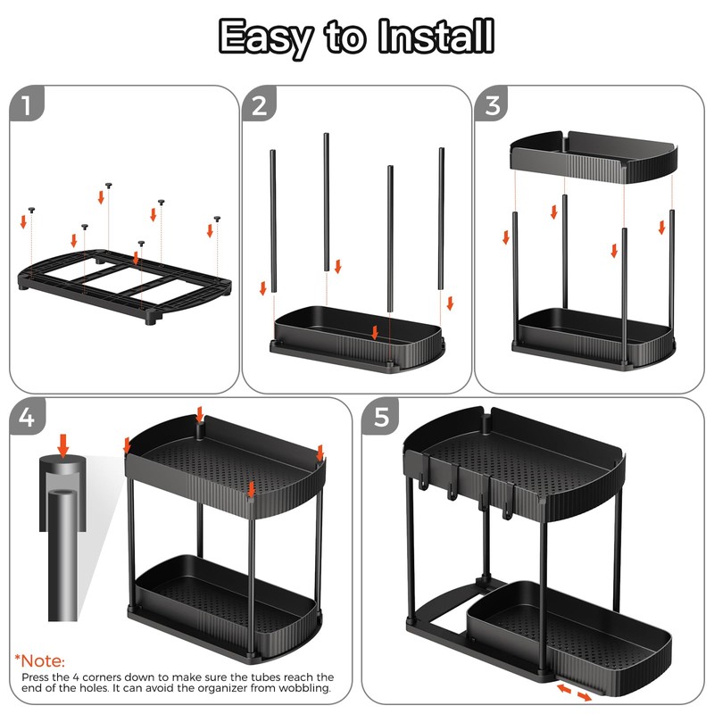 Ukeetap Multi-Purpose Pull-Out Storage Organizers, Under Sink/Cabinet Organizers and Storage