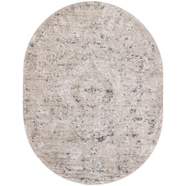 Unique Loom Portland Collection Area Rug - Astoria (7' 10" x 10' Oval Beige/Ivory)