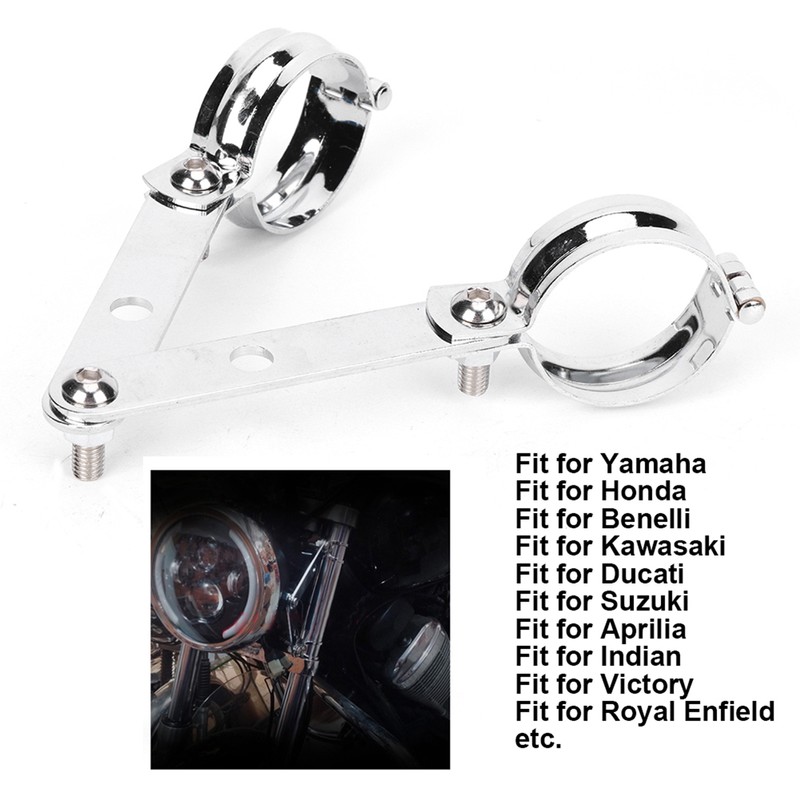 Retro Headlight Bracket Fork Mounting Clamp Universal Accessory Fit for