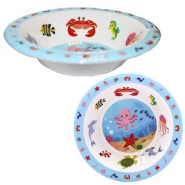 Children's Reuseable Melamine Tableware BPA Free Sea Life Design (6 Piece Meal Set 0719)