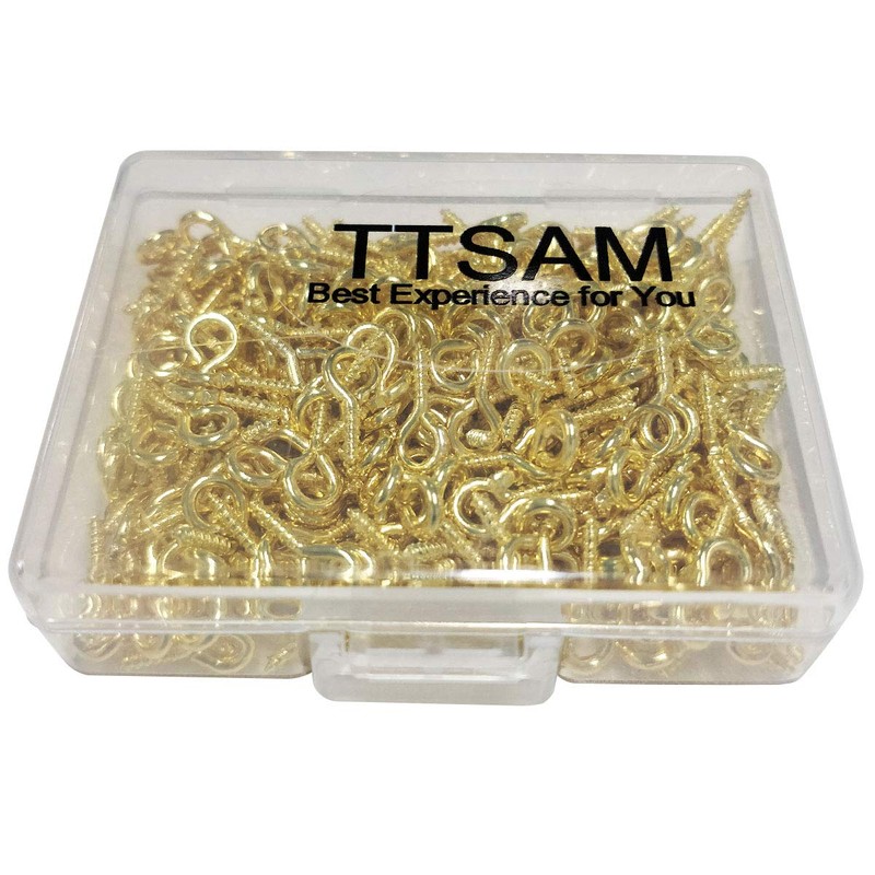 300PCS Mini Screw Eye Pin Pegs, 10 x 5mm Hooks,