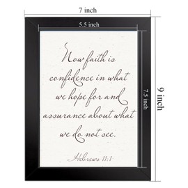 Now faith is confidence in what we hope, Hebrews 11:1, 7x9 Wooden Picture Frame from Holy Bible, Christian Home Decor, Wall Art, Living Room Decor - Emmanuel Arts (Design 2)