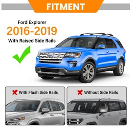 HmmtyRack Roof Rack Cross Bars 300lbs Compatible with Ford Explorer 2016 2017 2018 2019 Limited/XLT/Sport/Platinum Heavy Duty Aluminum Lockable Roof Rails Crossbars Rooftop Cargo Carrier Luggage