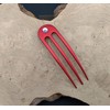 One Anodized Aluminum Matte Finished Three Prong Hair Fork 4.9