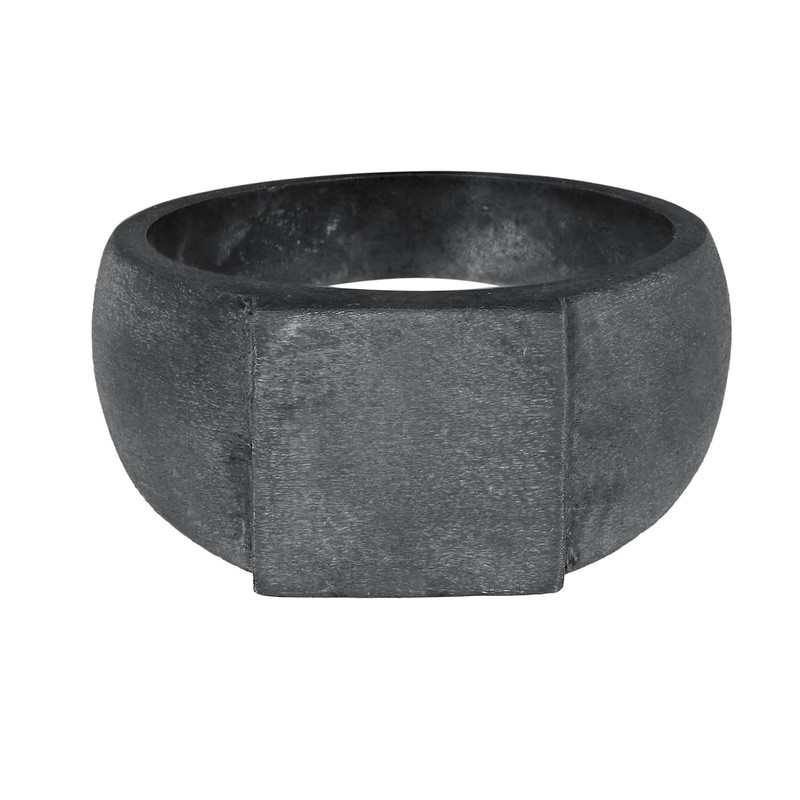 Kuzzoi 0605991722_58 Men's Signet Ring Oxidised Band Ring Solid (11