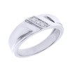 Men's 925 Sterling Silver 3-Stone Diagonal Set Diamond Wedding Band,