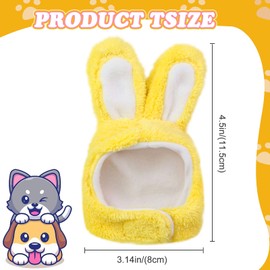 Funmo Pack of 2 Pet Rabbit Ear Hat Cat Dog Rabbit Ear Easter Costume for Cats Dog Clothes Cat Costume Funny Headwear Rabbit Ears for Easter Cosplay
