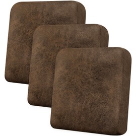 Imnopqr Couch Cushion Covers Leather Look Sofa Covers for 3 Cushion Couch Individual Seat Cushion Covers Stretch Slipcovers Sets Furniture Protector, Pets Friendly(3PCS Sofa Cushion Covers, Brown)