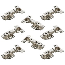 SOTECH Soft-Close Pot Hinges 110° Corner Stop T48 with Quick Assembly Clip Hinges Including Mounting Plates with Eccentric Adjustment, Pot Strap with 3D Adjustment, Pack of 8