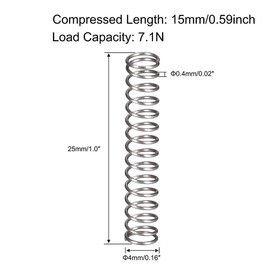 MACHSWON Compression Spring for Tools and Equipment Hand Tools Automotive Furnitures Replacement Parts Extened Springs Compressed Springs 0.4mm Wire Dia, 4mm OD, 25mm Free Length 30pcs