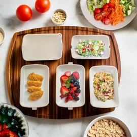 Premier Housewares Minimalist Warm Grey And White Lunch Box With Cutlery Durable Bento Lunch Box For Travelling Portable Lunch Box With Compartments For Kids School, Offices