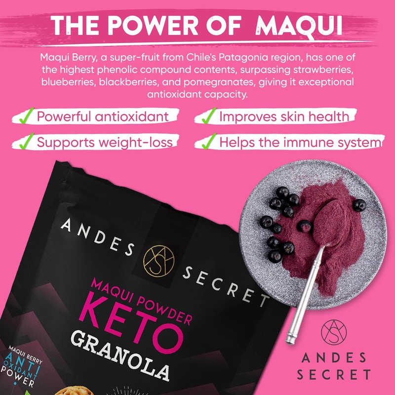 Andes Secret Maqui Powder Granola - Almonds, Walnuts & Hazelnuts