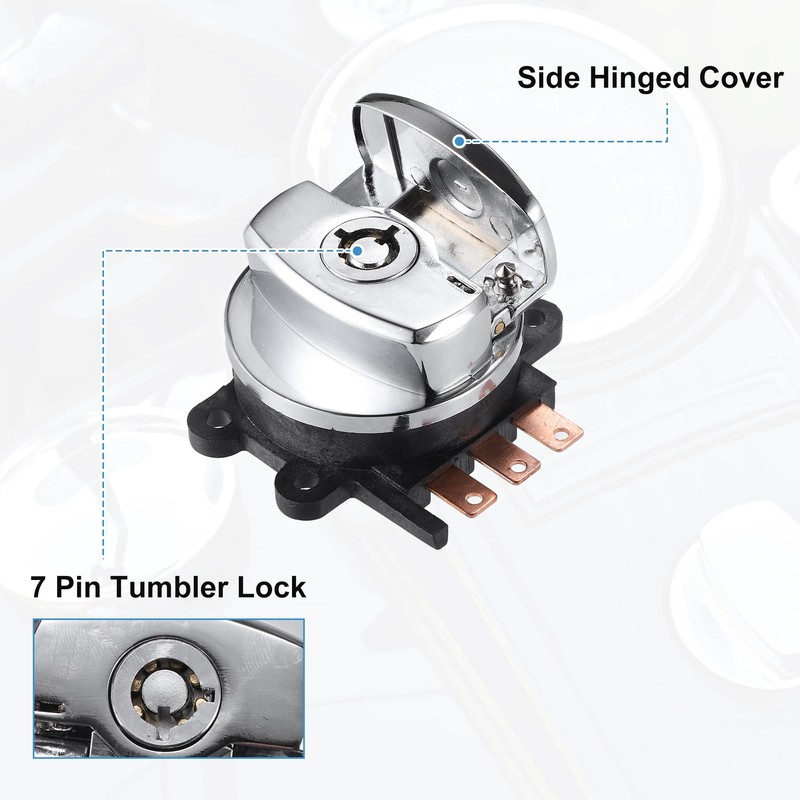 uxcell 1 Set Ignition Switch with Cover 2 Round Keys
