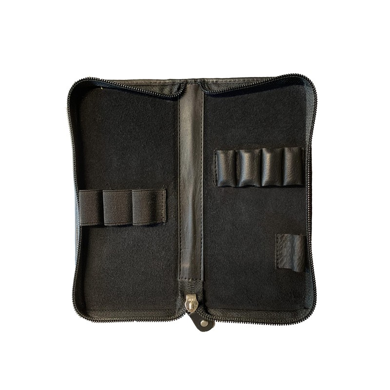 Anders Stifteetui Leder German Design Federmappe Lederetui (Schwarz, M)