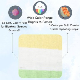 Premier Yarns Sweet Roll Melon Pop 1047-28 (3-Skeins - Same Dye Lot) Worsted Medium #4 Acrylic Yarn for Crocheting and Knitting with Project Bag