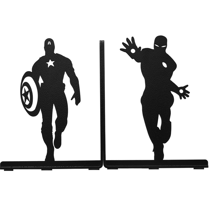 HeavenlyKraft Superhero Bookends | Decorative Bookends for Shelves | Non-Skid