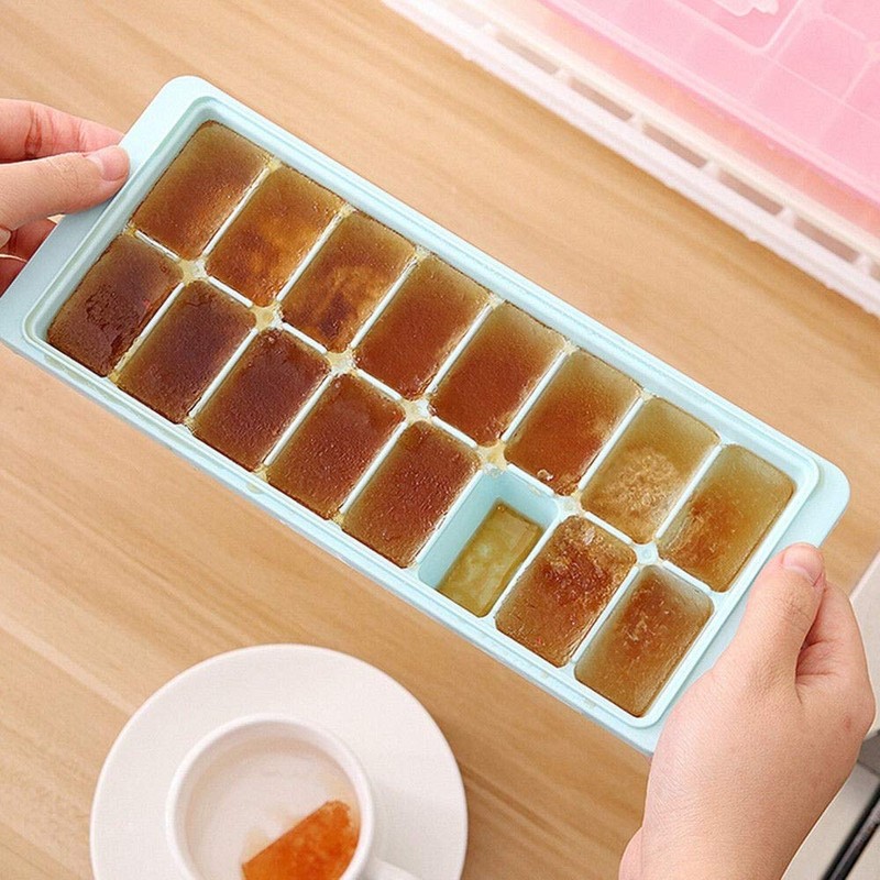1 piece Nuvalu Plastic 16-Cavity Ice Cube Tray With Lid