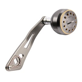 Baitcasting Reel Handle 32mm/1.26in Ergonomic Metal Fishing Reel Handle for Baitcasting Silver Black