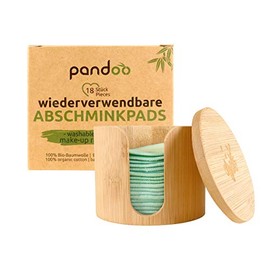 ATEMA Reusable and Washable Remover Pads | Made of Organic Cotton | 18 Pack with Washable Laundry Bag and Bamboo Box | Reusable Face Wipes | Eco-Friendly Gift