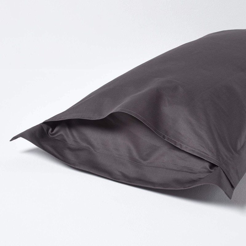 HOMESCAPES 1000 Thread Count Egyptian Cotton Grey Oxford Size Pillowcase