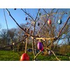 12 Wooden Easter Eggs Hand Painted with Hanger Handmade from