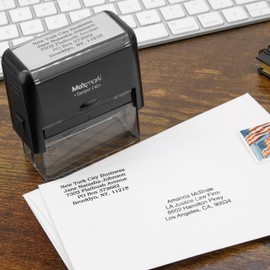 MaxMark Customized Self Inking Stamp - Up to 5 Lines of Text - Large Size - Choose from 15 Ink Colors