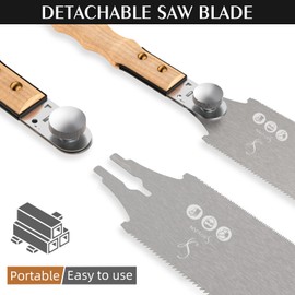 ss shovan Profi Ryoba Japans?ge, Abnehmbar Hands?ge 233mm aus SK5 Karbonstahl, Doppelte Kante Progressiv 6-10/18 ZpZ Holzs?ge fr Heimwerk Japanische S?ge Feins?ge fr Querschnitt, L?ngsschnitt