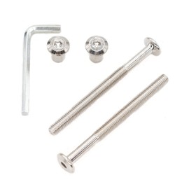 binifiMux 10-Pack M6x65mm Furniture Connecting Bolts Inserted Connector Nuts Nickel Plated 10pcs M6 x 10mm Flanged Button Socket Cap Screws, 304 Stainless Steel
