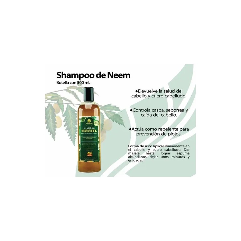 5 Shampoos Neem:caspa,piojos,crecimiento,ceborrea,100%naturl