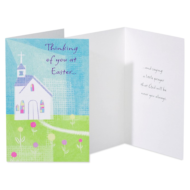American Greetings Easter Cards with Envelopes, Church and Flower (6-Count)