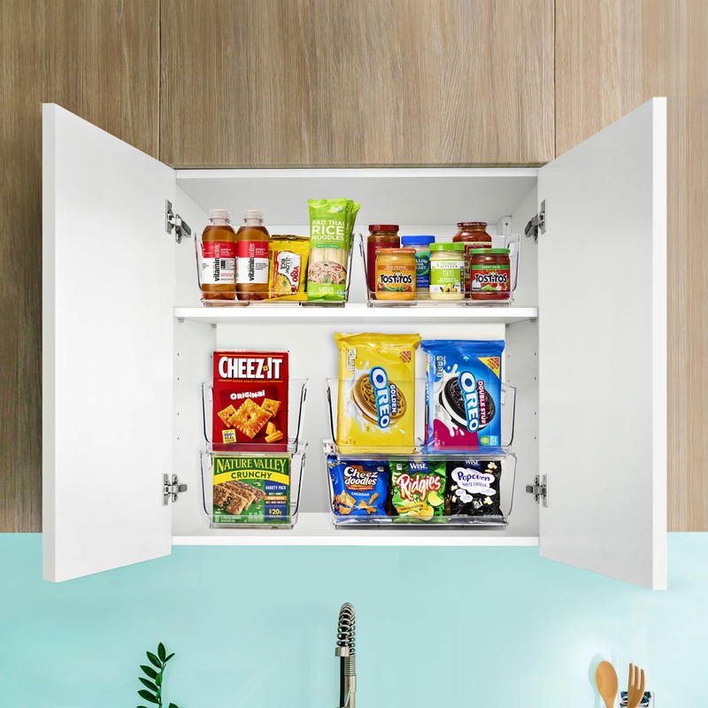 Sorbus Stackable Storage Bins Open Front - Clear Stackable Storage