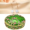 Hand Painted Flower Trinket Box Classic Realistic Detail Hinged Jewelry