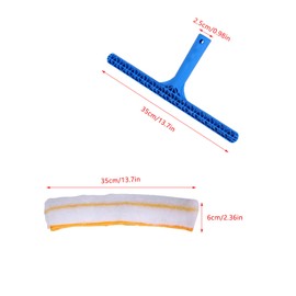 UtySty Window Scrubber Washer with Extra Refill Sleeve Grip 14" Microfiber Washing Mop Head Cleaner Cleaning Tool for Cleansing Large Windows Mirrors Car Windshield Glass Vinyl Siding Solar Panel