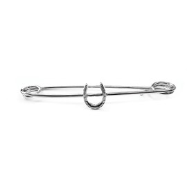 Equetech Traditional Horseshoe Stock Pin - Equestrian - Silver