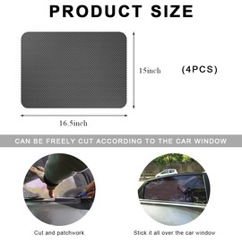 Wevdn 4PCS Car Side Window Sunshade, Static Cling Films Stickers Sun Shade UV Rays Protection, Reusable Sun Blocker Car Window Screen for Baby, Privacy Protector for Most Cars