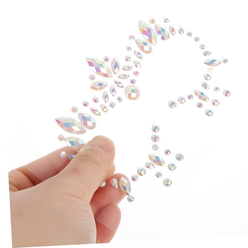Beavorty 2sets Fluorescent Rhinestone Face Gems Carnival Gems for Face