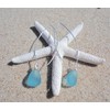 Sea Stamped Sea Glass Eclipse Drop Earrings-Sterling Silver Drop Earrings