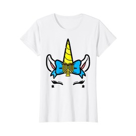 Hanukkah Unicorn Head Chanukah Jewish Girls Kids Toddlers T-Shirt