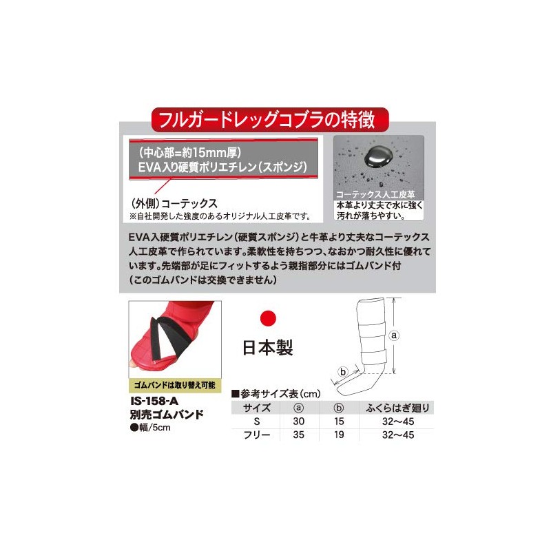 ISAMI IS-158 Full Guard Leg Cobra (S(Junior/Women's), Blue