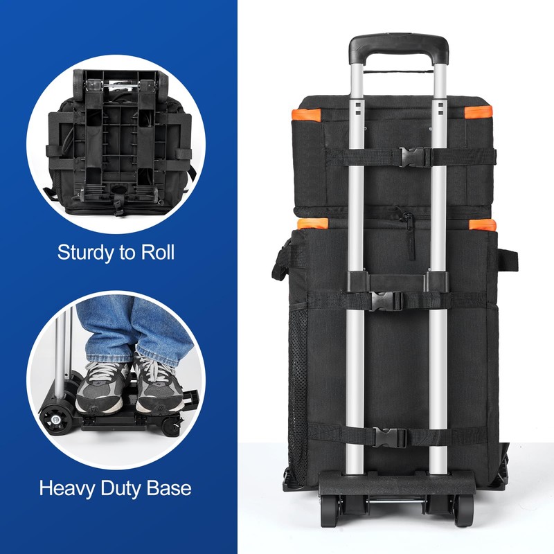 Odoland 72 Cans Soft Cooler with Wheels and Handle Collapsible
