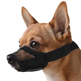 Soft Mesh Muzzle for Small Dogs, Breathable Comfortable Mouth Guard Adjustable Dog Basket Muzzle to Prevent Biting Anti Chewing for Pet Grooming Training Outings