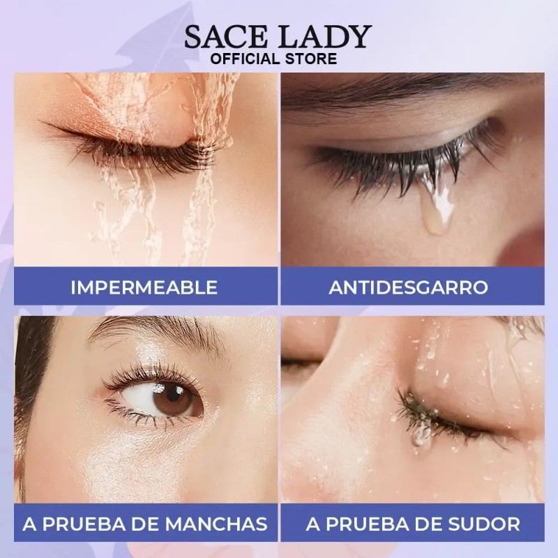 Sace Lady Máscara Impermeable Volumen Y Longitud, Negra,