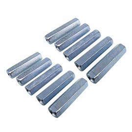Yodaoke 10pcs M10 x 1.5 x 50mm Long Rod Coupling Hex Nut Connector Zinc Plated