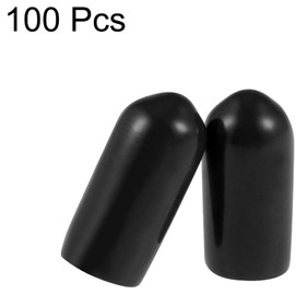 MACHSWON 100pcs Rubber End Caps 6mm ID, Vinyl Round End Cap Cover Screw Thread Protectors Tube Bolt Cap for protection of Screws Tubes Cables Wires, etc