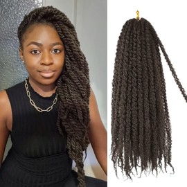 Marley Twist Braiding Hair 18 Inch Marley Hair 8 Packs Kinky Twist Hair Extensions for Afro Kinky Curly Braiding Hair Soft and Natural Crochet Hair (18 Inch 8packs,#4)