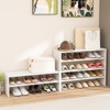 Tangkula 6-Tier Stackble Shoe Rack for Closet, Space Saving Wooden