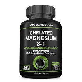 Triple Chelated 3-1 Magnesium Complex (Glycinate, Malate & Taurate) with Vitamin B6 (as P-5-P) – Muscle, Energy & Nervous System Support
